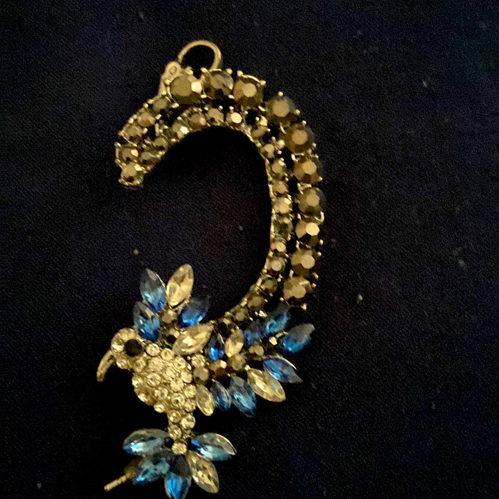 Cobalt Blue peacock cuff earring. FREE WITH BUNDLE